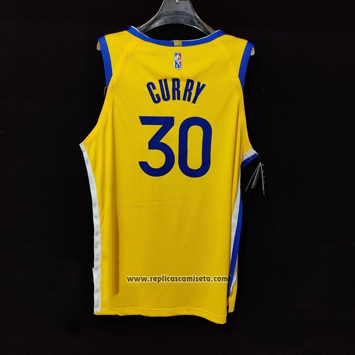 Camiseta Golden State Warriors Stephen Curry #30 Statement Autentico 2022 Oro